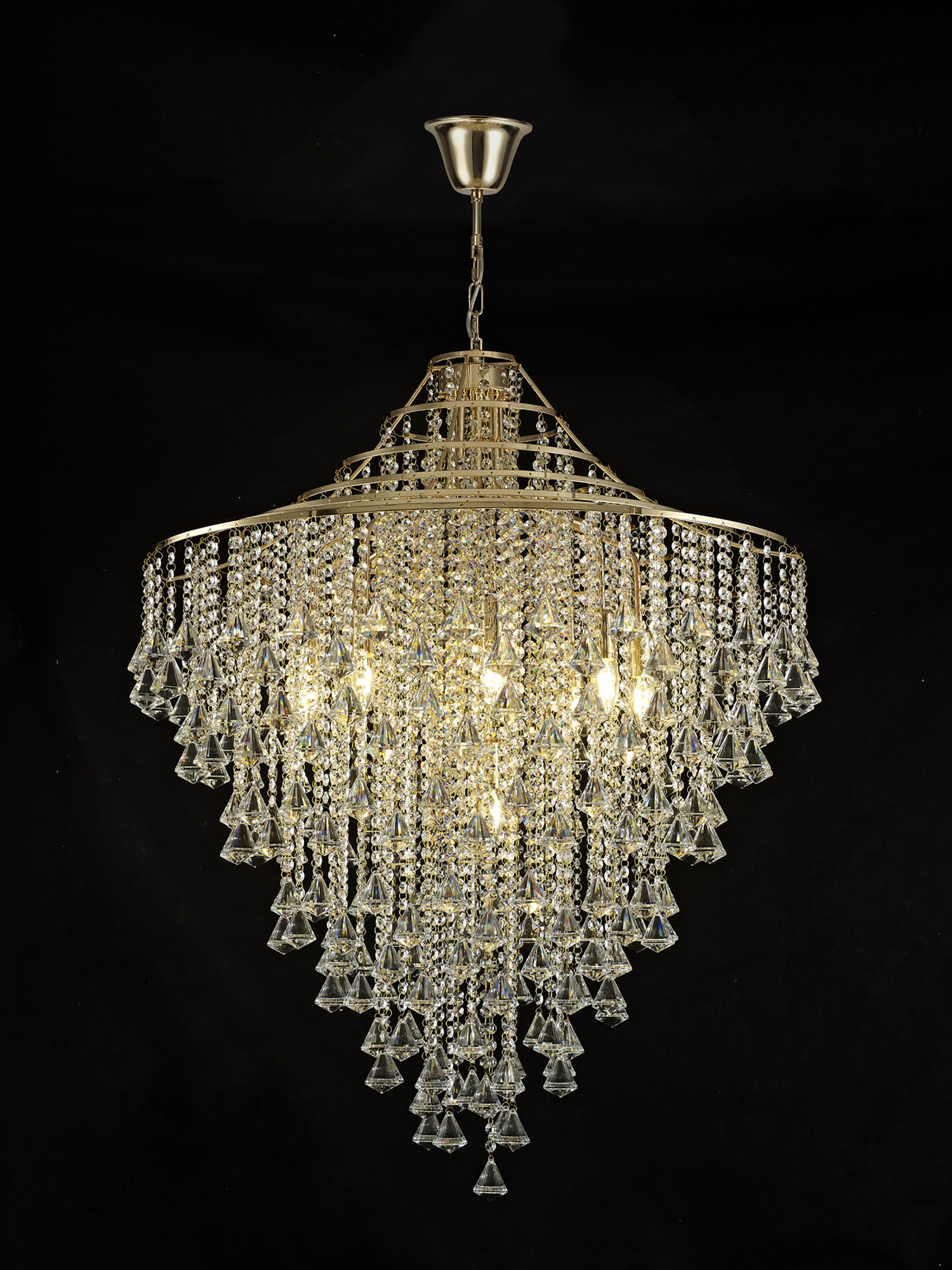 IL32773  Inina Crystal Chandelier 9 Light (27.7kg) French Gold